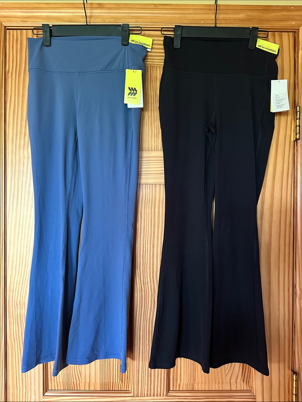 All In Motion Everyday soft Flare Leggings - Blue (Left) & Black (Right) NWT